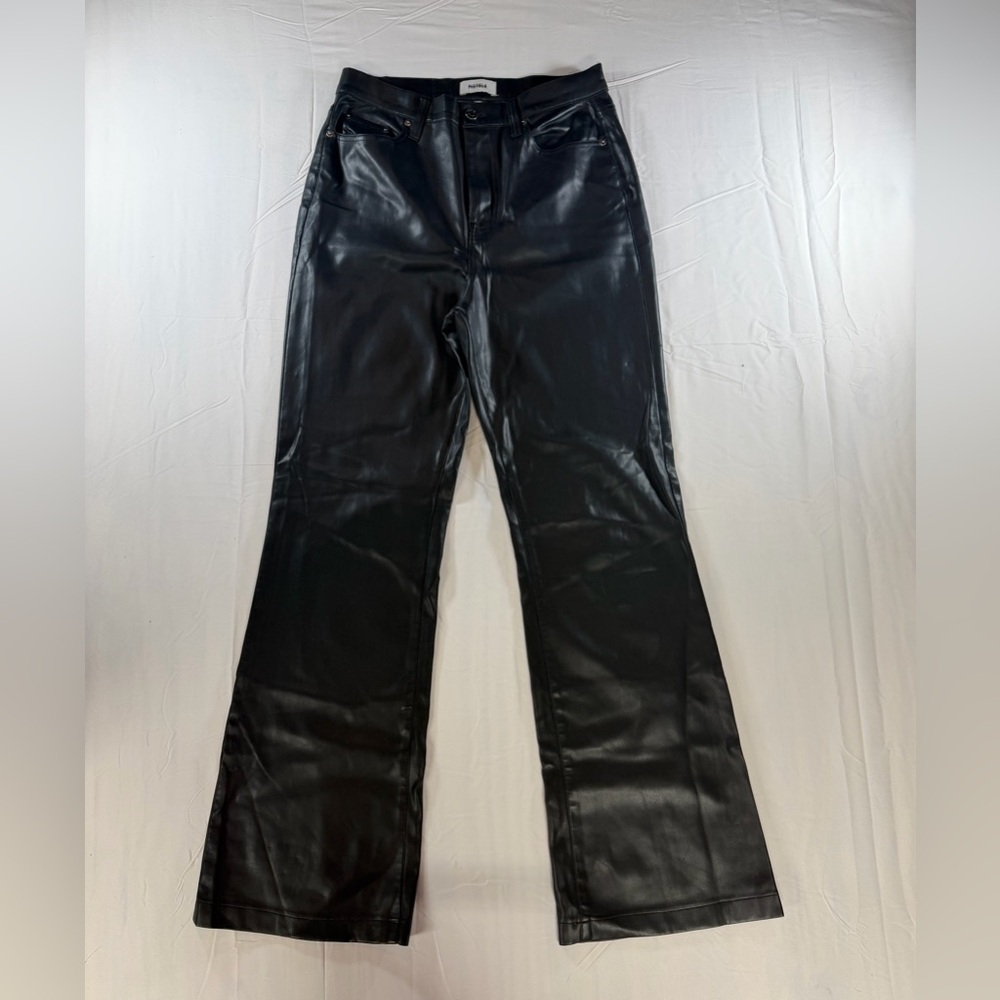 Pistola Black High Waisted Faux Leather Pants - Size 28
